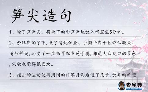 筍尖造句