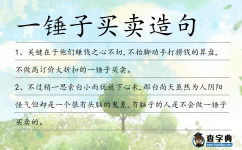 一錘子買賣造句