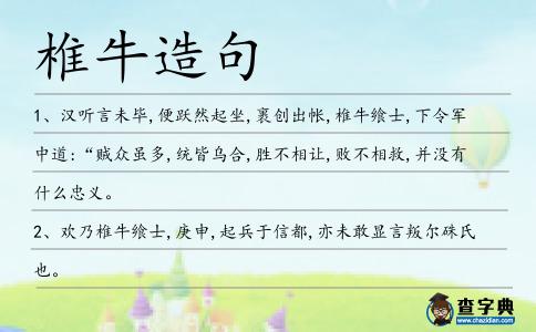 椎牛造句