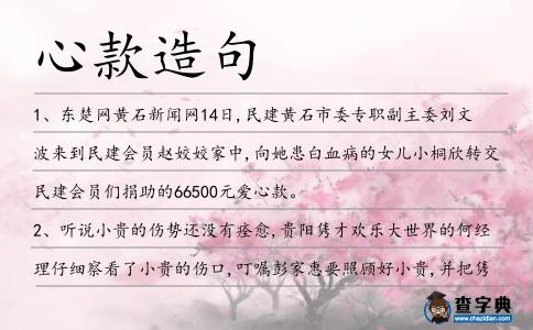 心款造句