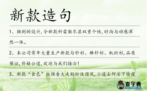 新款造句
