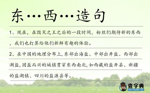 東…西…造句