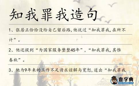 知我罪我造句