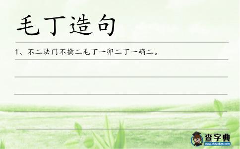 毛丁造句