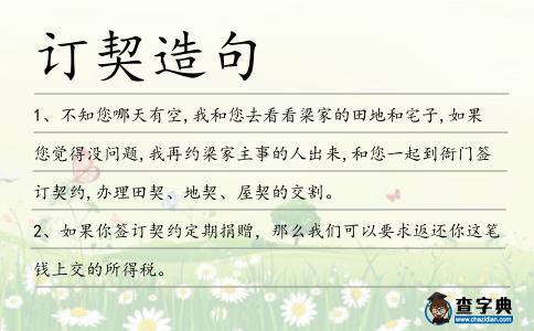 訂契造句