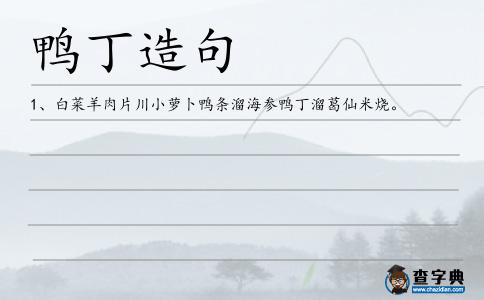 鴨丁造句