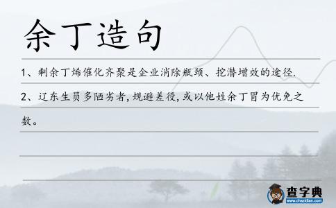 余丁造句