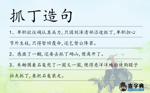 抓丁造句