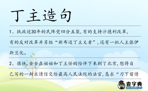 丁主造句