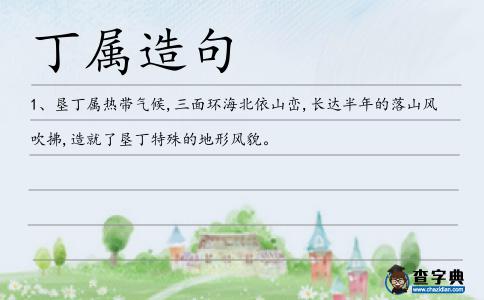 丁屬造句