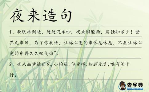 夜來造句