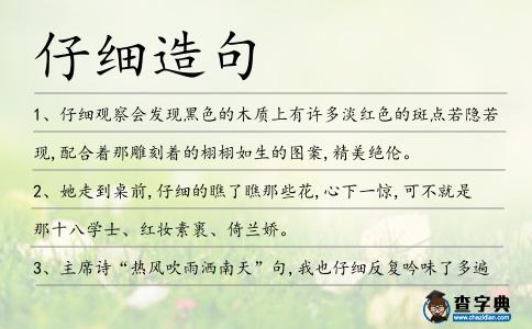 仔細造句