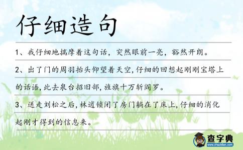 仔細(xì)造句