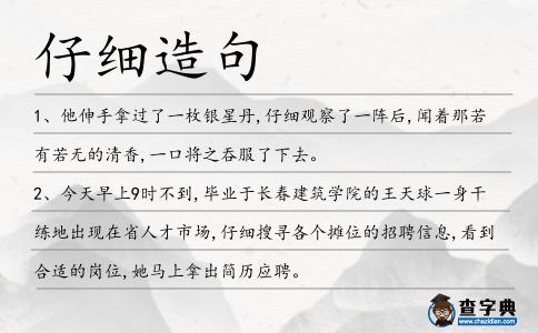 仔細(xì)造句