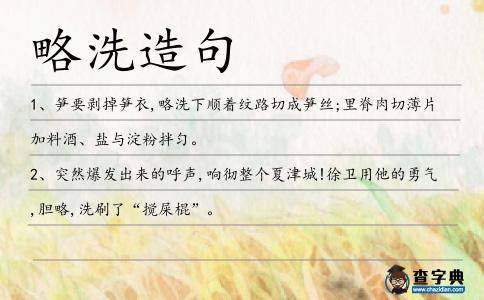 略洗造句