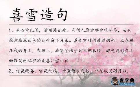 喜雪造句
