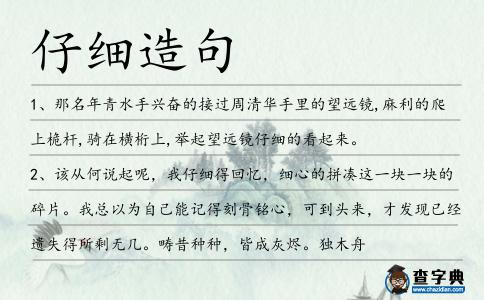 仔細造句
