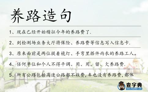 養(yǎng)路造句