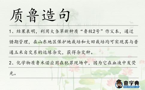 質魯造句