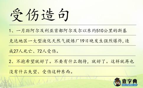 受傷造句