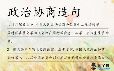 政治協商造句