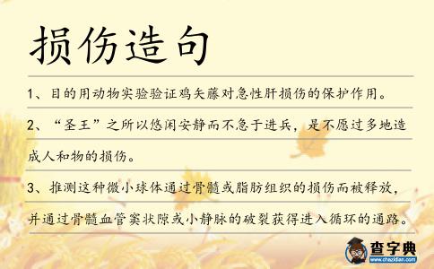 損傷造句