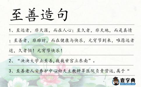 至善造句