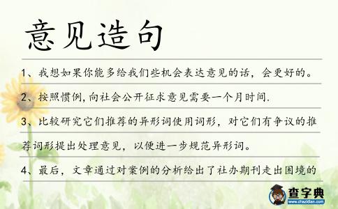 意見(jiàn)造句