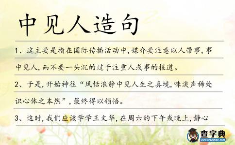 中見人造句