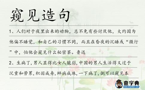 窺見造句