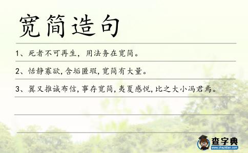 寬簡造句