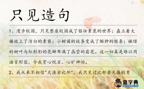 只見造句
