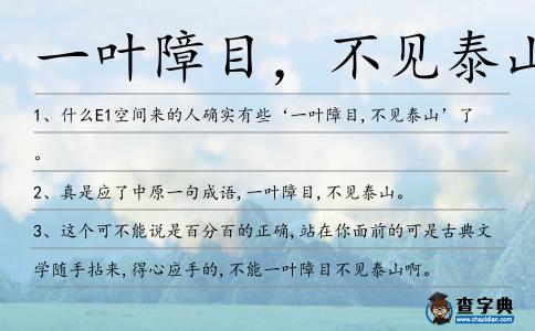 一葉障目,不見泰山造句