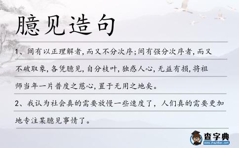 臆見造句