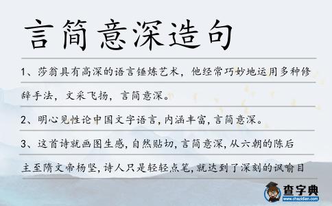 言簡意深造句