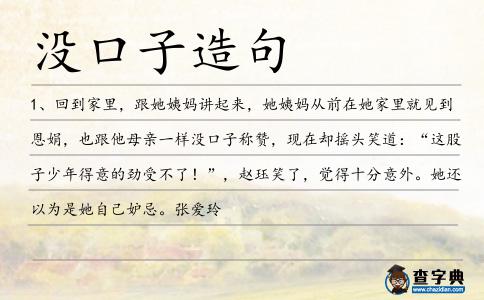 沒口子造句