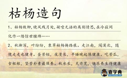 枯楊造句