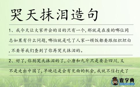 哭天抹淚造句