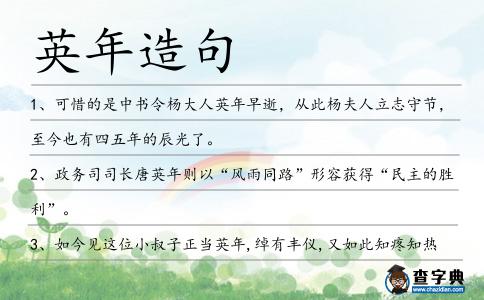 英年造句