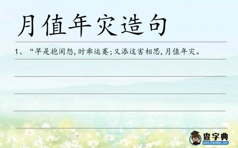 月值年災造句