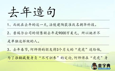 去年造句