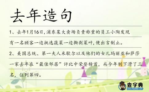 去年造句