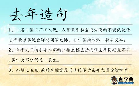 去年造句