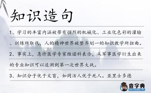 知識(shí)造句