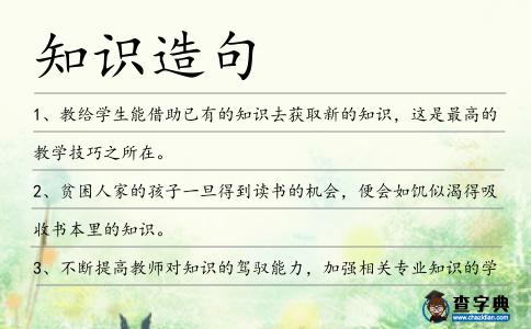 知識(shí)造句