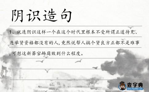陰識造句