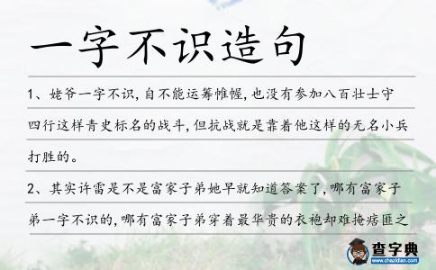 一字不識造句