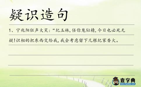 疑識造句