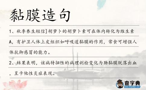 黏膜造句