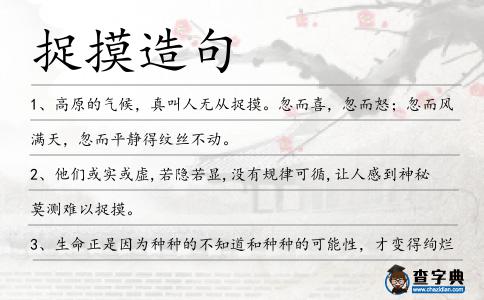 捉摸造句